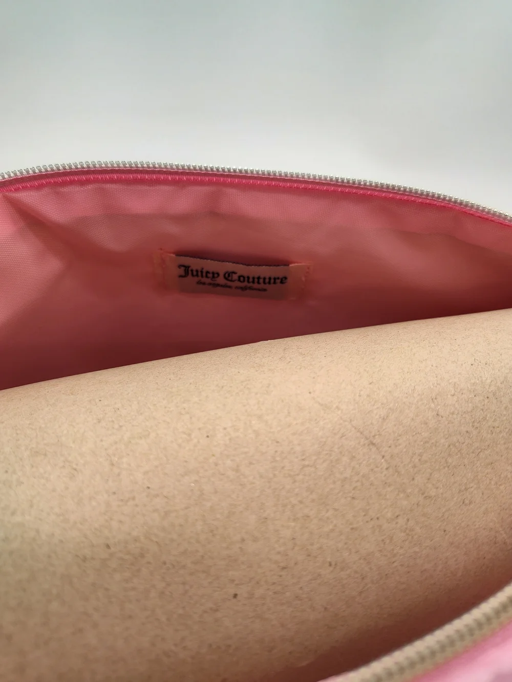 JUICY COUTURE Pink Velour Monogram Cosmetic Bag Travel Bottle NWT